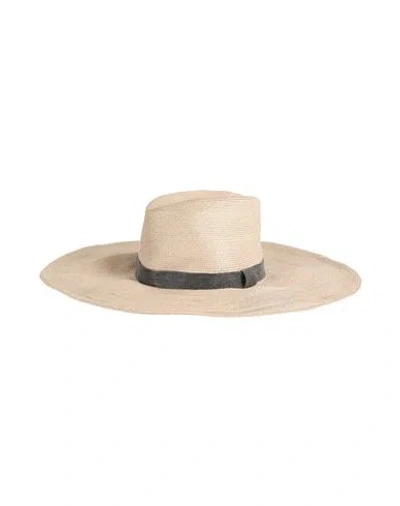 Brunello Cucinelli Woman Hat Sand Size L Hemp, Cotton, Nylon, Brass, Ecobrass In Neutral