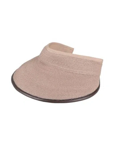 Brunello Cucinelli Woman Hat Sand Size M Hemp, Cotton, Nylon, Leather, Brass In Orange