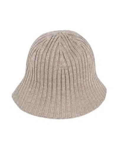 Brunello Cucinelli Woman Hat Sand Size M Linen, Polyester, Metallic Fiber, Polyamide In Neutral