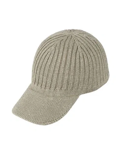 Brunello Cucinelli Woman Hat Sand Size M Linen, Polyester, Metallic Fiber, Polyamide In Green
