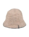 Brunello Cucinelli Woman Hat Sand Size M Polyamide, Mohair Wool, Wool, Brass