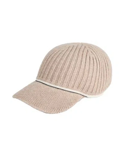 Brunello Cucinelli Woman Hat Sand Size M Wool, Polyamide, Cashmere, Silk In Nude