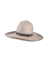 Brunello Cucinelli Woman Hat Taupe Size M Hemp, Cotton, Nylon, Leather, Brass In Grey