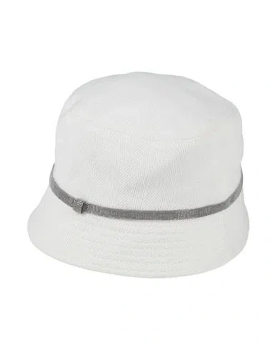 Brunello Cucinelli Woman Hat White Size L Cotton, Linen