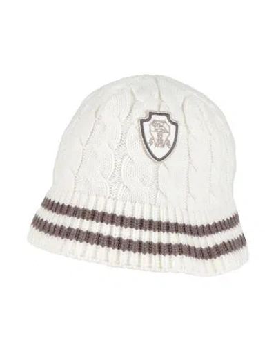 Brunello Cucinelli Two-tone Wool Bucket Hat In White