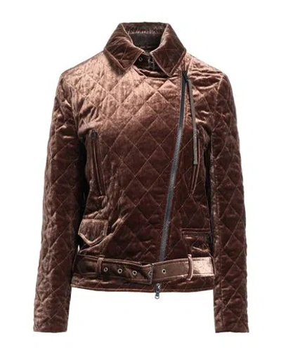 Brunello Cucinelli Woman Jacket Brown Size 8 Viscose, Silk, Elastane, Ecobrass