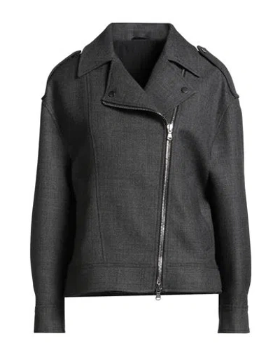 Brunello Cucinelli Woman Jacket Grey Size 8 Virgin Wool, Brass In Gray