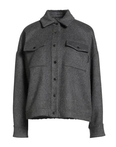 Brunello Cucinelli Woman Jacket Gunmetal Size 4 Virgin Wool In Gray