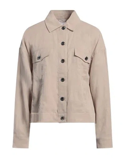 Brunello Cucinelli Woman Jacket Light Brown Size 2 Cotton, Brass In Beige