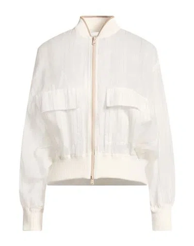 Brunello Cucinelli Woman Jacket Off White Size 2 Cotton In Neutral