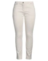 Brunello Cucinelli Woman Jeans Beige Size 00 Cotton, Elastane, Leather, Brass