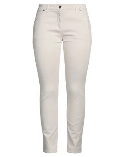 Brunello Cucinelli Woman Jeans Beige Size 00 Cotton, Elastane, Leather, Brass