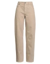 Brunello Cucinelli Woman Jeans Beige Size 10 Cotton, Viscose, Polyester In Brown