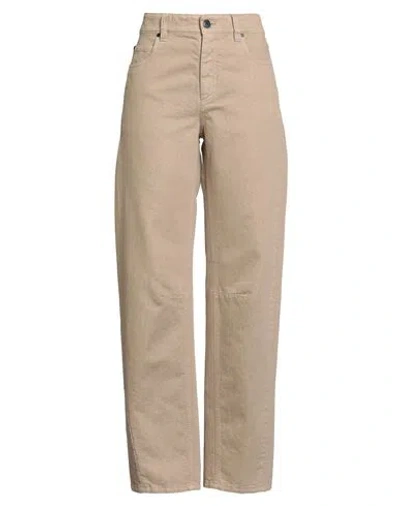 Brunello Cucinelli Woman Jeans Beige Size 10 Cotton, Viscose, Polyester In Brown