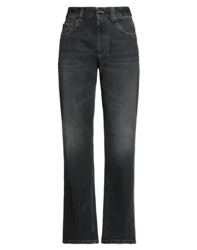 Brunello Cucinelli Woman Jeans Black Size 8 Cotton, Leather, Ecobrass