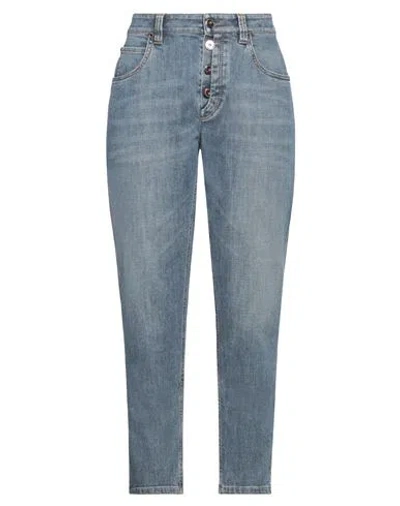 Brunello Cucinelli Woman Jeans Blue Size 6 Cotton, Elastane, Ecobrass