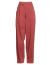 Brunello Cucinelli Woman Jeans Brick Size 8 Cotton, Elastane In Red