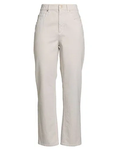Brunello Cucinelli Woman Jeans Cream Size 10 Cotton In White