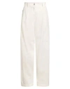 Brunello Cucinelli Woman Jeans Ivory Size 14 Cotton, Elastane In Neutral