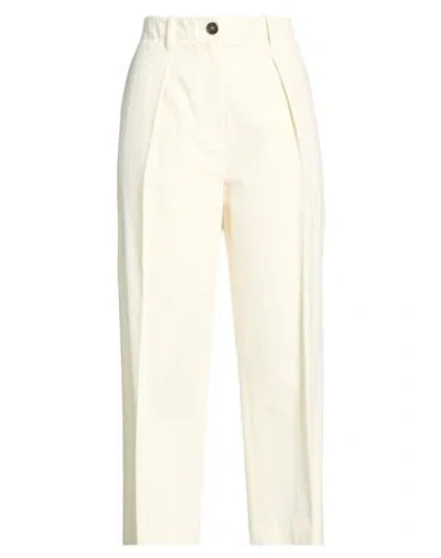 Brunello Cucinelli Woman Jeans Ivory Size 4 Cotton, Wool, Polyester In Neutral