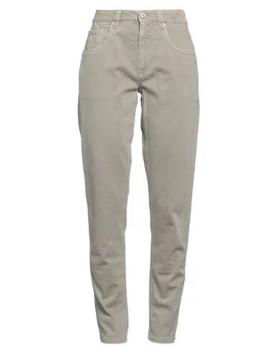 Brunello Cucinelli Woman Jeans Khaki Size 10 Cotton, Elastane, Brass In Beige