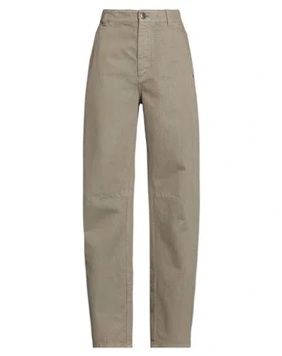 Brunello Cucinelli Woman Jeans Khaki Size 14 Cotton, Viscose, Polyester, Ecobrass, Leather In Nude
