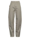 Brunello Cucinelli Woman Jeans Military Green Size 6 Cotton, Leather, Brass In Green