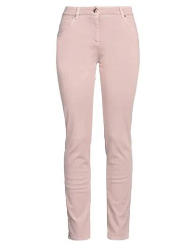 Brunello Cucinelli Woman Jeans Antique Rose Size 6 Cotton, Elastane, Leather, Brass In Pink