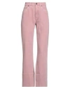 Brunello Cucinelli Woman Jeans Pink Size 2 Cotton, Elastane, Leather, Brass In Pink