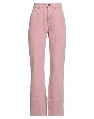 Brunello Cucinelli Woman Jeans Pink Size 2 Cotton, Elastane, Leather, Brass