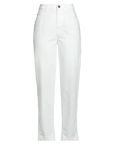 Brunello Cucinelli Woman Jeans White Size 8 Cotton, Elastane, Ecobrass