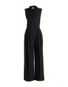 Brunello Cucinelli Woman Jumpsuit Black Size Xl Virgin Wool, Polyamide, Elastane, Polyester In Black