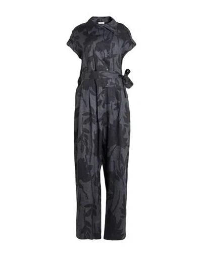 Brunello Cucinelli Woman Jumpsuit Charcoal Size M Linen In Gray