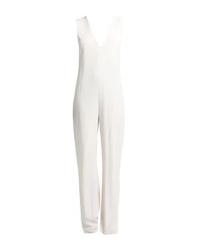 Brunello Cucinelli Woman Jumpsuit Cream Size 6 Acetate, Silk In White