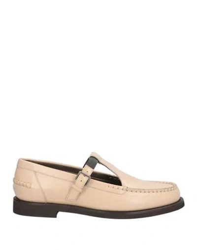 Brunello Cucinelli Woman Loafers Beige Size 7 Leather In Neutral