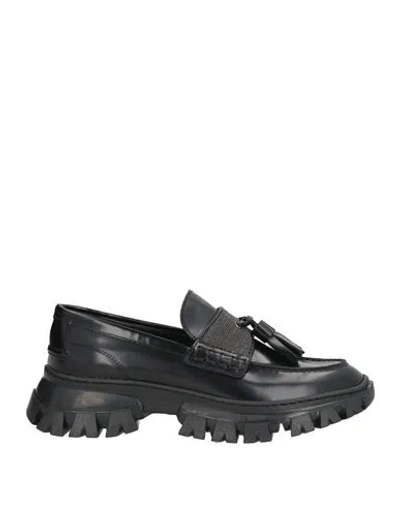 Brunello Cucinelli Woman Loafers Black Size 7 Leather