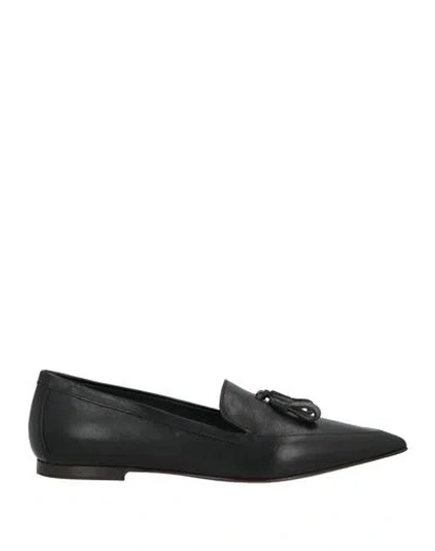 Brunello Cucinelli Woman Loafers Black Size 8 Leather