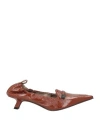 Brunello Cucinelli Woman Loafers Brown Size 7 Leather In Brown