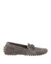Brunello Cucinelli Buckle Loafers With Studded Sole And Suede Upper In Grey