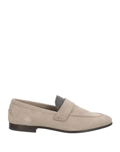 Brunello Cucinelli Woman Loafers Grey Size 8 Leather In Neutral