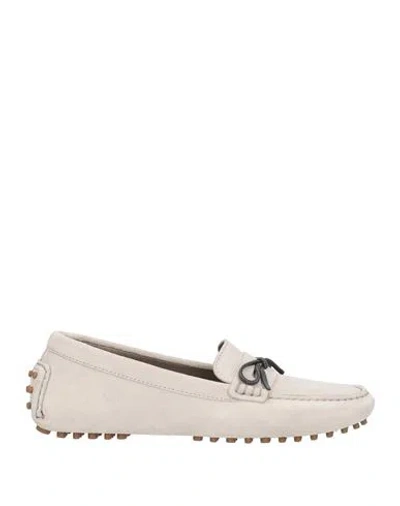 Brunello Cucinelli Woman Loafers Light Grey Size 8 Leather In Gray