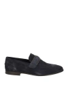 Brunello Cucinelli Woman Loafers Navy Blue Size 7 Leather In Navy Blue