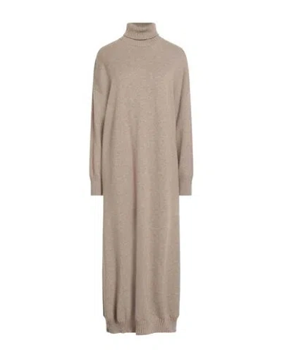 BRUNELLO CUCINELLI BRUNELLO CUCINELLI WOMAN MAXI DRESS BEIGE SIZE M CASHMERE