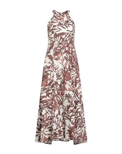 Brunello Cucinelli Woman Maxi Dress Beige Size M Cotton In Brown
