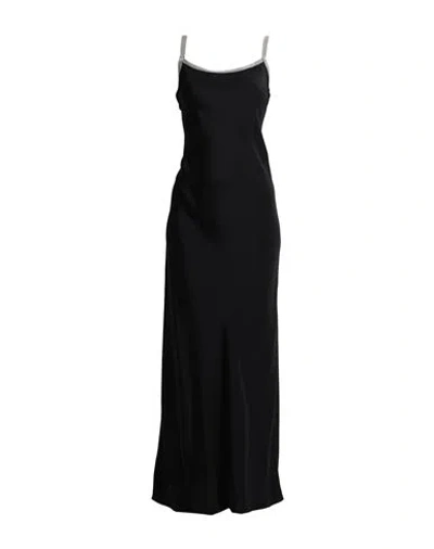 Brunello Cucinelli Woman Maxi Dress Black Size L Silk, Brass