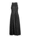 Brunello Cucinelli Woman Maxi Dress Black Size L Virgin Wool, Polyamide, Metallic Polyester In Black