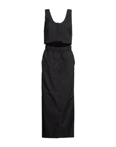 Brunello Cucinelli Woman Maxi Dress Black Size S Cotton, Polyamide, Brass In Animal Print