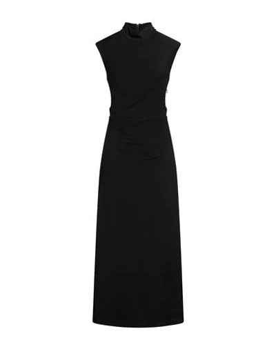 BRUNELLO CUCINELLI BRUNELLO CUCINELLI WOMAN MAXI DRESS BLACK SIZE XXL VIRGIN WOOL, ELASTANE, BRASS