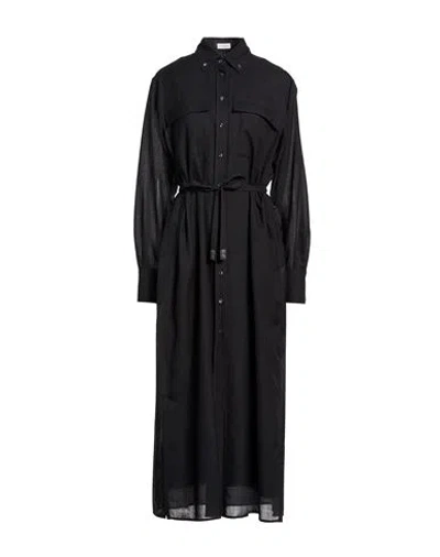 Brunello Cucinelli Woman Maxi Dress Charcoal Size M Virgin Wool In Grey
