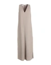 Brunello Cucinelli Woman Maxi Dress Dove Grey Size S Viscose, Linen, Brass